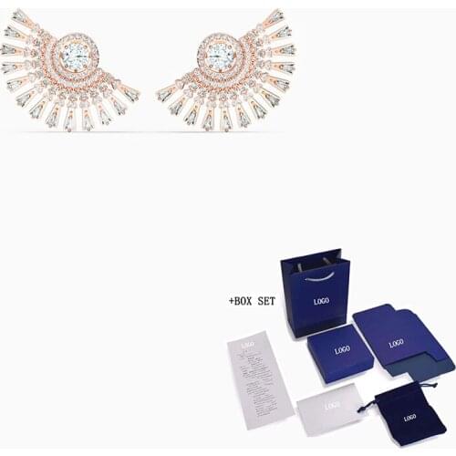 2020 Fashion SWA New SPARKLING DANCE DIAL UP Pierced Earrings Charming Ring Pulsating Crystal Decoration Female Jewelry Gift