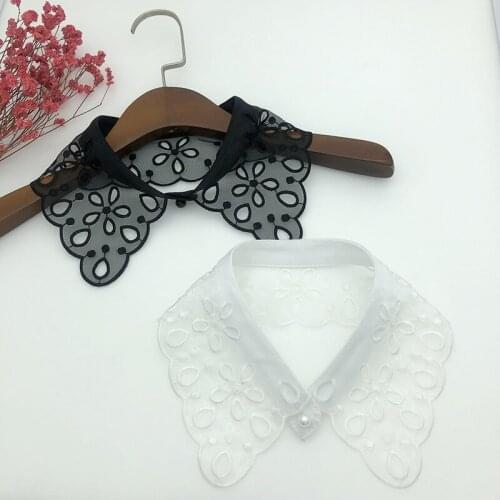 2021 Korean Women Shirt Detachable Collars Lace Hollow Shirt False Collar Shirts Sweater Girls Dress Fake Collar Decorative