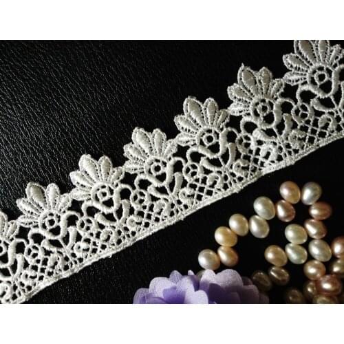 4cm High Quality Water Soluble flower Embroidered Lace,wedding dress and skirt lace trimming,XERY14226