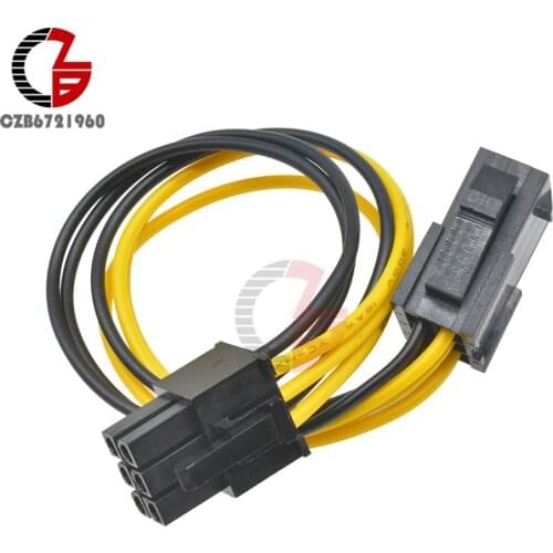 6-Pin Mini PCI-E Male to PCI-E Express Female Power Extension Cable Adapter Cord