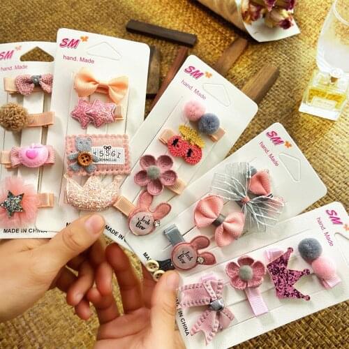 6123 Han Zhishang Korean Hair Clip Cute Little Girl Headdress Set Childrens Hair Bow Side Clip Ornament