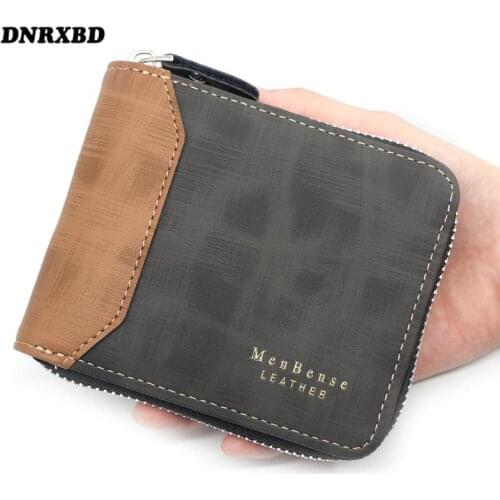 Business Men Wallet Coin Bag Zipper Short Luxury Mens Purses money bag for male porte feuille hommes Multi-Card clutch bag