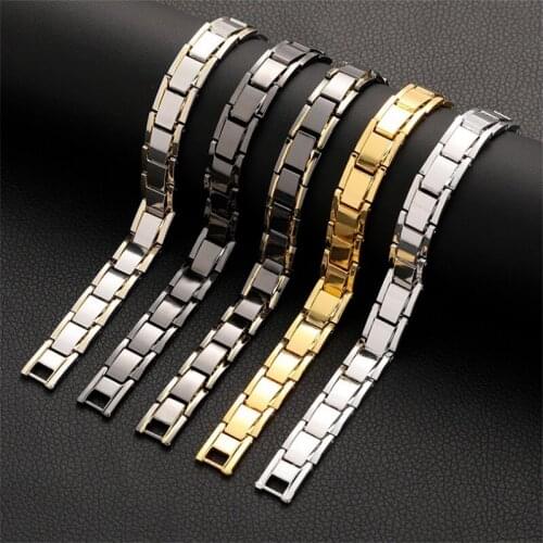 Mens Twisted Health Magnetic Bracelet Energy Therapy Women Mens Magnetic Hematite Titanium Steel Bracelet Detachable