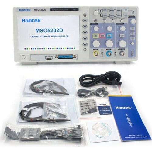 Hantek MSO5202D Digital Oscilloscope Portable 200MHz 2Channels Oscilloscopes USB Osciloscopio 16Channel Logic Analyzer