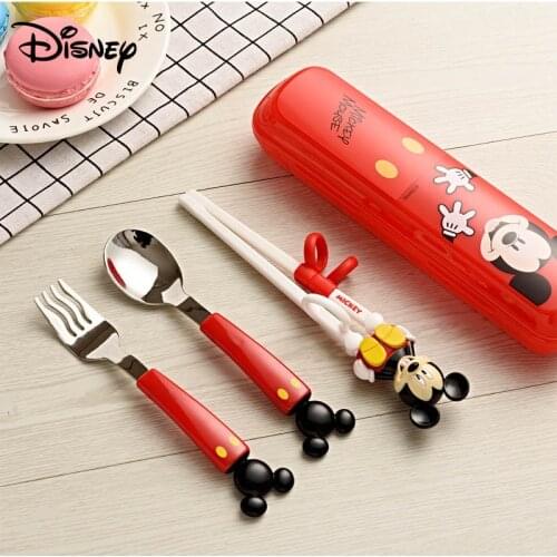 Disney childrens chopsticks training chopsticks baby learning practice chopsticks baby auxiliary spoon fork cutlery set