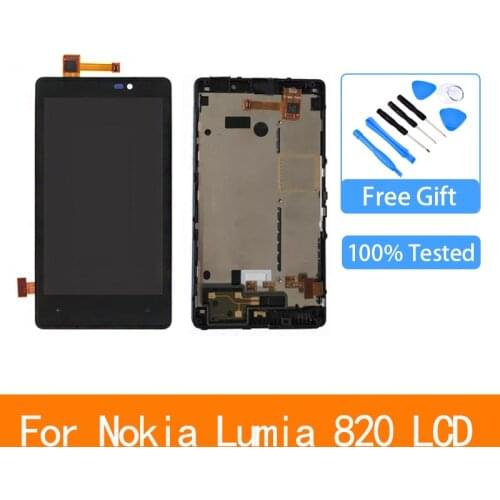For Nokia Lumia 820 LCD Display with Touch Screen with Frame 4.3" 800x480 lcd