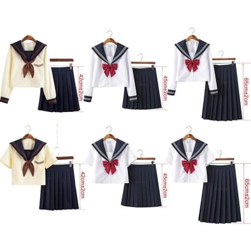 Japanese Cute Girl Sailor JK Uniform Pleated Mini Navy Skirt High School Student Summer Uniform Skirt