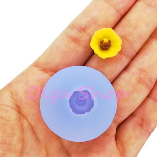 HYL446 13.0mm Kawaii Small Flower Silicone Mold Fondant Cake Decoration Nail Resin Clay Art Earrings Necklace Rings Making DIY