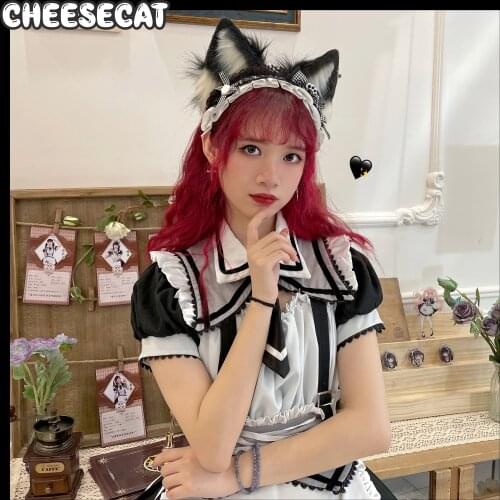 Wild Plush Animal Ears Wolf Ears Fox Ears Take Photo Props Headdress KC Hair hoop Girls Student Plush Hairband Hair Accessories