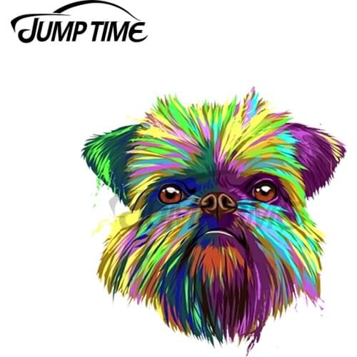 JumpTime 13 x 9cm For Splash Brussels Griffon Dog Stickers Bumper Motorcycle Decal Windshield Surfboard SUV 3D Vinyl Car Wrap