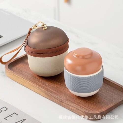 Chinese tea set Set of ceramic travel kungfu tea set Simple tea brewing set for outdoor tourism Express cup Tea set suit