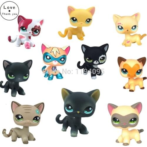 Lps cat pet shop toys Short Hair Cat Red 2291 Yellow 1451 Black 994 Dachshund 675 Dog Collie 2210 Great Dane 577 817 Collection