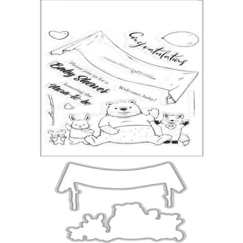 Bear Metal Cutting Dies and Stamps DIY Scrapbook For Card Making Embossing Die Cuts Stencil Template New 2021 Craft Stamps