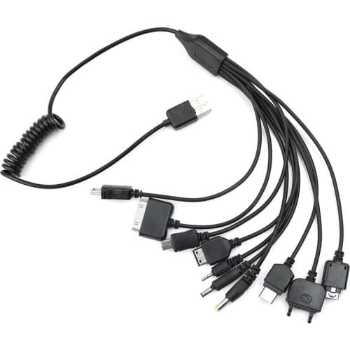 Multi 10 in 1 Mobile Cellphone Charger Universal Multi-Function Cell Phone Game USB Charging Cable Charger