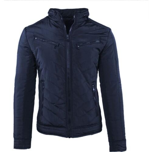 Down 100 grams men quilted jacket blue waterproof vest Casual Bomber elegant tailoring