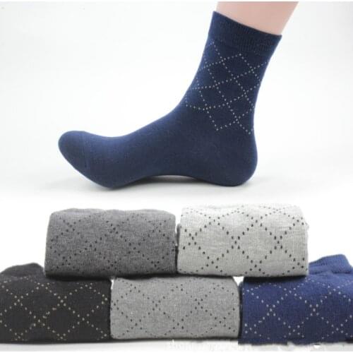 Mens Cotton Socks Classical Business Spring Autumn Grilled Classic Cotton Socks Solid Color Breathable for Male EUR 38 - 42
