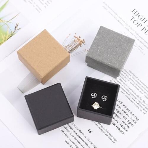 24pcs Kraft Jewelry Set Gift Box Pendant Ring Necklace Earring Gift Packaging Storage Box with Sponge Inside