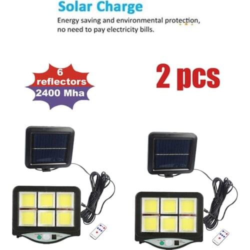 2pcs seperable 120LED Solar Motion Sensor Wall Light Outdoor Yard Street Lamp Waterproof Outdoor Lighting Garden wall Lamps remo