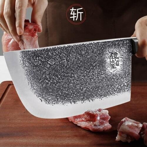 Hand Forged Slicing Knife Cooking Knife Sharp Cleaver Meat Slicing Knife Chef Special Knife Tang Knife 5CR15MOV Steel