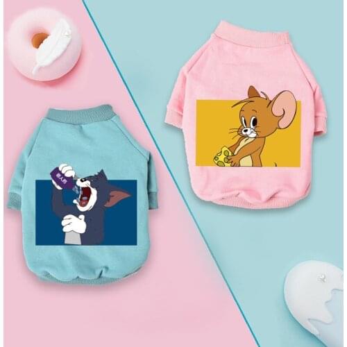 Customized Pattern Dog Clothes Winter Fashion Warm Hoodie Pet Sweater Cartoon Pattern Yorkshire Terrier Golden Retriever Poodle