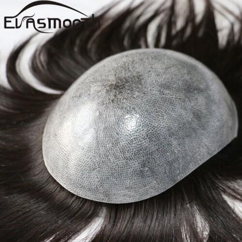 8 Inches Women Men Wig Natural Straight Hair 100% Human Hair Skin Base Men Toupee Injection Knot Male Capillary Prosthesis