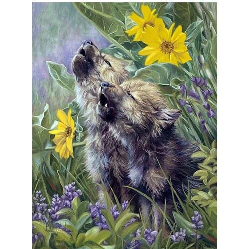 Scenery diamond painting embroidery wolves animal mosaic art diamond dotz rhinestone picture puzzle drawing wall decor stickers