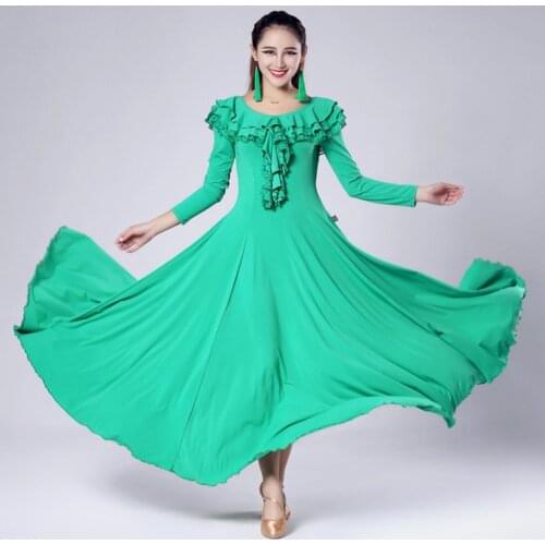 Ballroom dance dress lady long dress lulu/jazz/tango/waltz dance dress competition/performance marine costumes for women