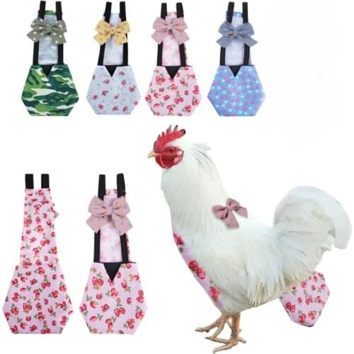 Chicken Diaper Adjustable Pet Clothes for Duck Reusabl Poultry Costume Diapers Washable with Bow Decor for Goose Bird