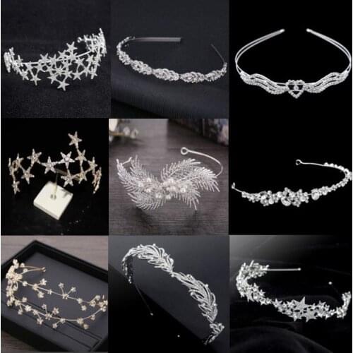 Bridal Hair Band Wedding Hair Accessories for Women Girls Headband Hair Ornaments Headpiece Crystal Crown Hair Jewelry
