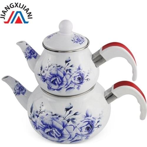 Wedding decoration kitchen accessories Thick teapot coffee pot Enamel Tea pot Turkish mother pot 2.5L enamel kettle