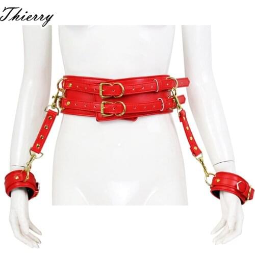 Thierry Bondage Restraint Bondage Fetish Slave belt, handcuffs, leg cuffs, connection, Adult Games Erotic Sex Toys For Woman