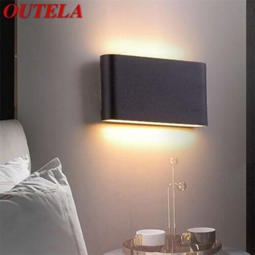 OUTELA Outdoor Led Wall Sconces Patio Waterproof Ultra Thin Bedside Wall Lights Decorative For Courtyard Balcony Living Room