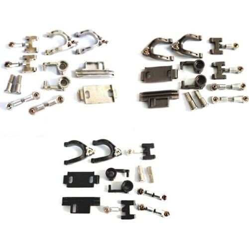 For WPL D12 1/10 RC Car Upgrade Parts Upper Lower Swing Arm Steering Cup Knuckle Hex Adapter Set Accessories