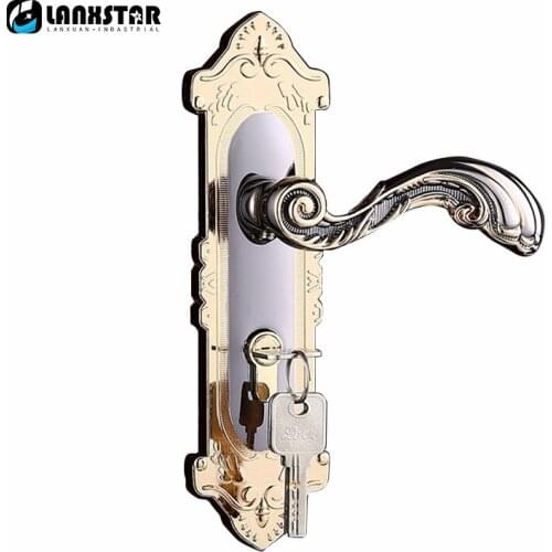 Factory Supply European Style Indoor Locks Mute Lockcore Hard Strength Zinc Alloy Mechanical Handle Lock