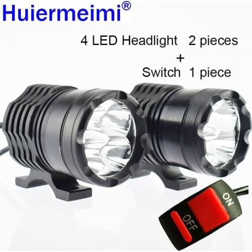 Huiermeimi 1 Pair Motorcycle Headlights 12V 40W 6000K ED Motorbike Spotlight Moto Driving Headlamp Head Light Auxiliary Lamp DRL