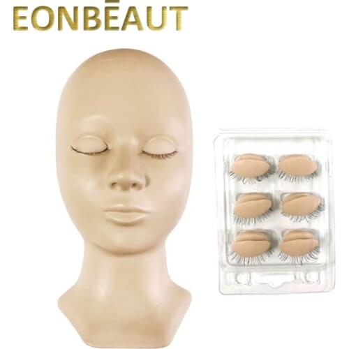 1PCS EONBEAUT EyeLash Extensions Cosmetic Fleshcolor Model Mannequin Head Replaced Eyelash Professional Practice Training Heads
