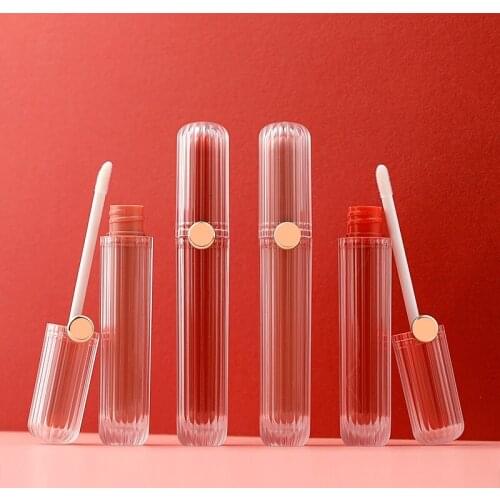 10/30pcs 4.7ml Pink Empty Lip Gloss Tube,DIY Plastic Elegant Liquid Lipstick Container,Round Mini Lipgloss Sample Bottle
