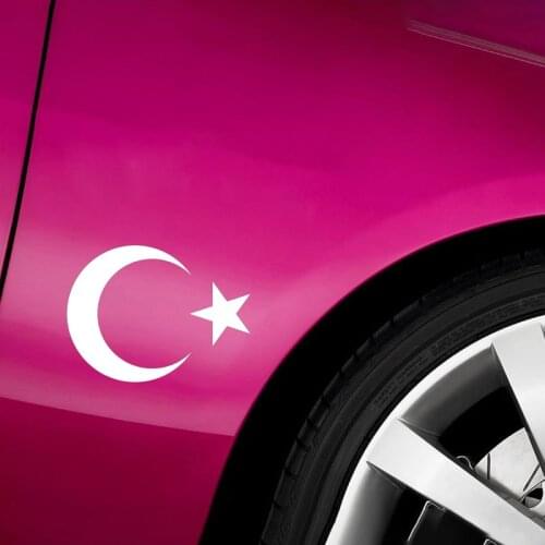14*10cm Islam Turkey Flag Star Star car Sticker Half Fashion Personality Creativity Vinyl Decals Car Styling Car Sticker