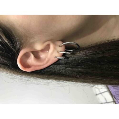 2021 fashion Women Silver Color Thick Blank 6'lı Hoop Earrings Silver color Women Ring Earrings elegant design womens earrings allergy does not make quality