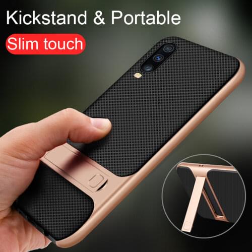 360 Protective Silicone Phone Case for Samsung Galaxy A70 2019 Back Cover Soft TPU Hybrid Kickstand Housing SamsungA70 GalaxyA70
