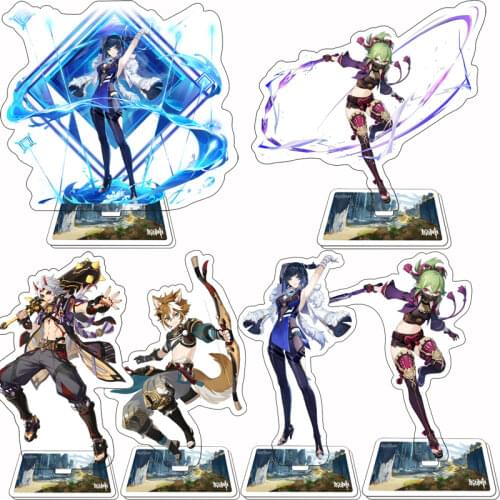 Anime Genshin Impact Figure Kazuha Ayaka Yoimiya Sayu Eula Stand New Acrylic Stand Model Plate Desk Decor Stand Sign Cosplay Hot