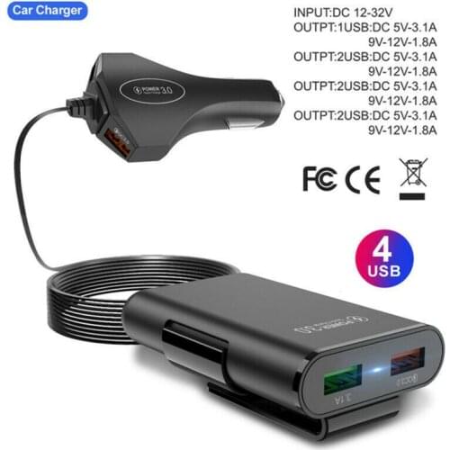 12V-24V Car Charger QC3.0 Car USB Charger One For Four Mini Fast Charging For IPhone 11 Xiaomi Huawei Car Phone Charger Adapter