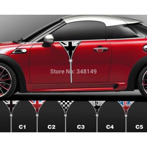 Aliauto 2 x car-Styling Zipper Accessories Car decoration car door stickers and decals for mini cooper Countryman R50 R52 R53
