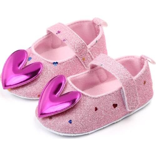 Baby Girls Shoes Kids Shoes for Girls Infant First Walkers for Newborn Autumn Soft Sole Non-Slip Bling Princess Shoes 0-18Months