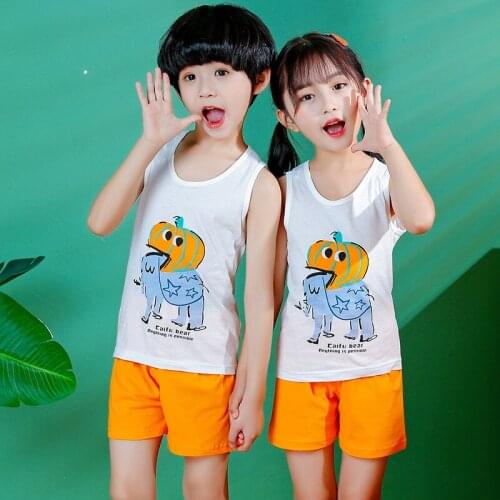 Kids Pajamas 2020 Summer Girls Boys Sleepwear Nightwear Baby Infant Clothes Cartoon Pajama Cotton Childrens Pyjamas Vest Suits