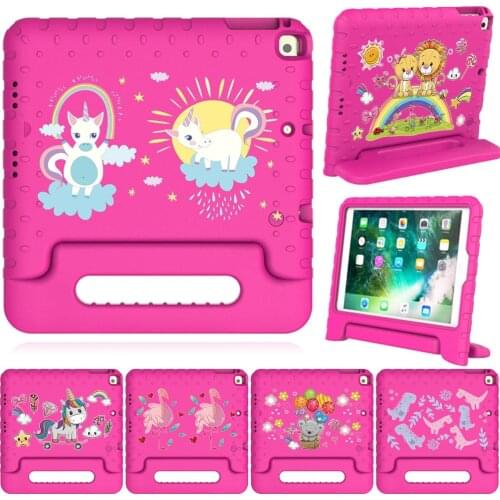 Kids Cartoon Cover for IPad 5th 6th 9.7 2018 2017 Pro 9.7 Air 1 2 Tablet Case IPad 2 3 4 Mini 1 2 3 4 5 Handle Stand Case Funda