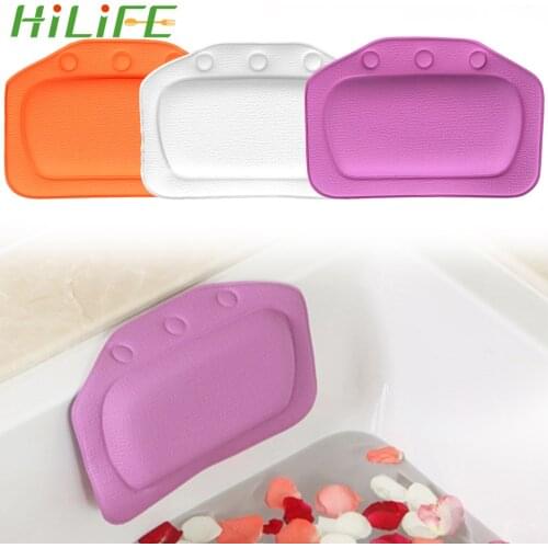 HILIFE 21*31cm Neck Bathtub Cushion Soft Headrest SPA Bath Pillow PVC With Suction Cup Bath Accessories
