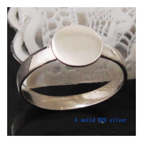 Beadsnice top quality pure 925 silver ring diy sterling silver findings rings with 8mm pad ID24141