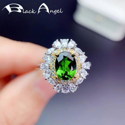 BLACK ANGEL New Design Silver Ring Super Flash Luxury Emerald Adjustable Two-Tone Dazzling Full Diamond Engagement Jewelry Gift