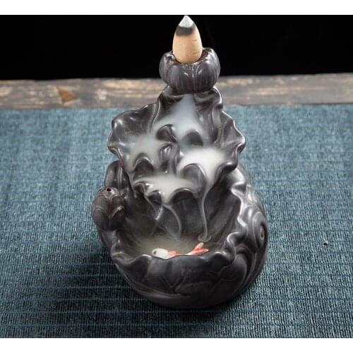 Creative Tower Incense Ceramic Burner Fragrance Holder Backflow Censer Creative Aromatherapy Smoke Reflux Incense Burner